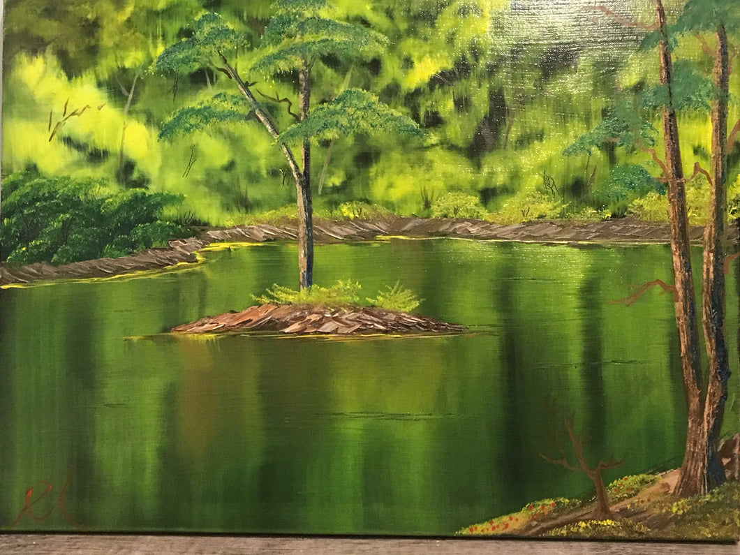 Emerald Waters 18x24 canvas oil painting