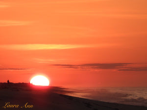 Ocean sunset 11x14 print with frame